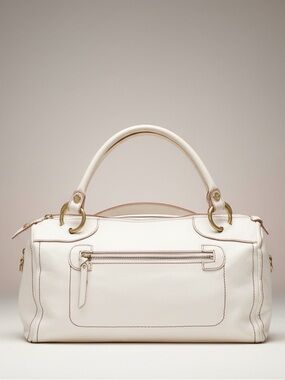 Céline Y2K Vintage Boogie Leather Satchel Shoulder Tote Bag Zipper Pockets Hobo
